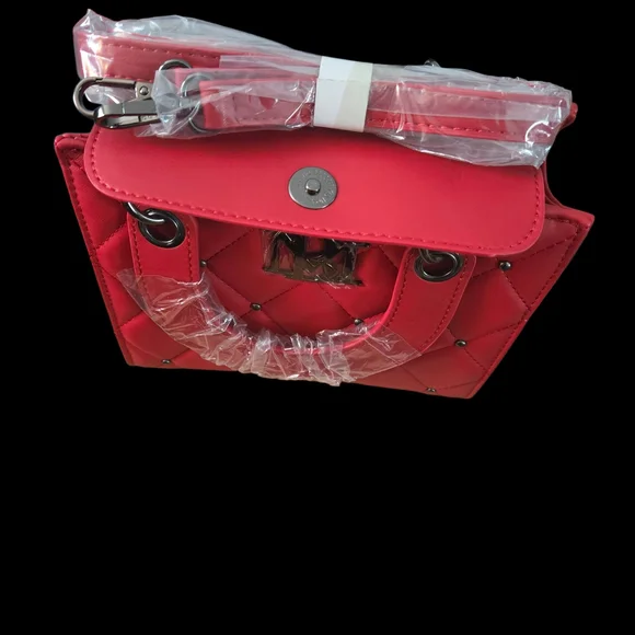 Badgley Mischka Red Quilted Mini Bag - Picture 2 of 6